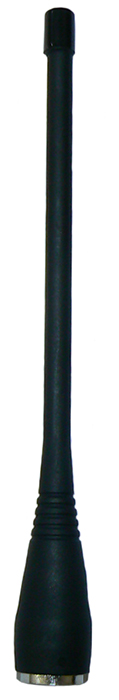 UHF flexible rubber portable whip, black, 400-520 MHz, BNC male, 50W, 1.8dBi – 160mm